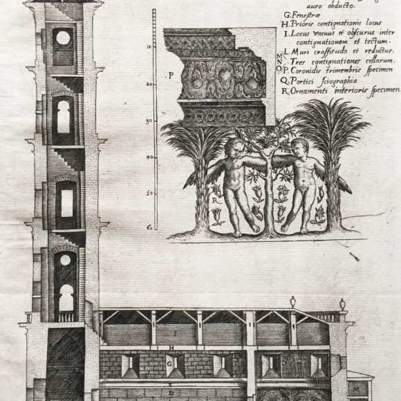 Sacrae aedis sciographiae pars. / Templi cum porticu et cellis absoluta orthographia (Accurate delineation of the Temple of Solomon)