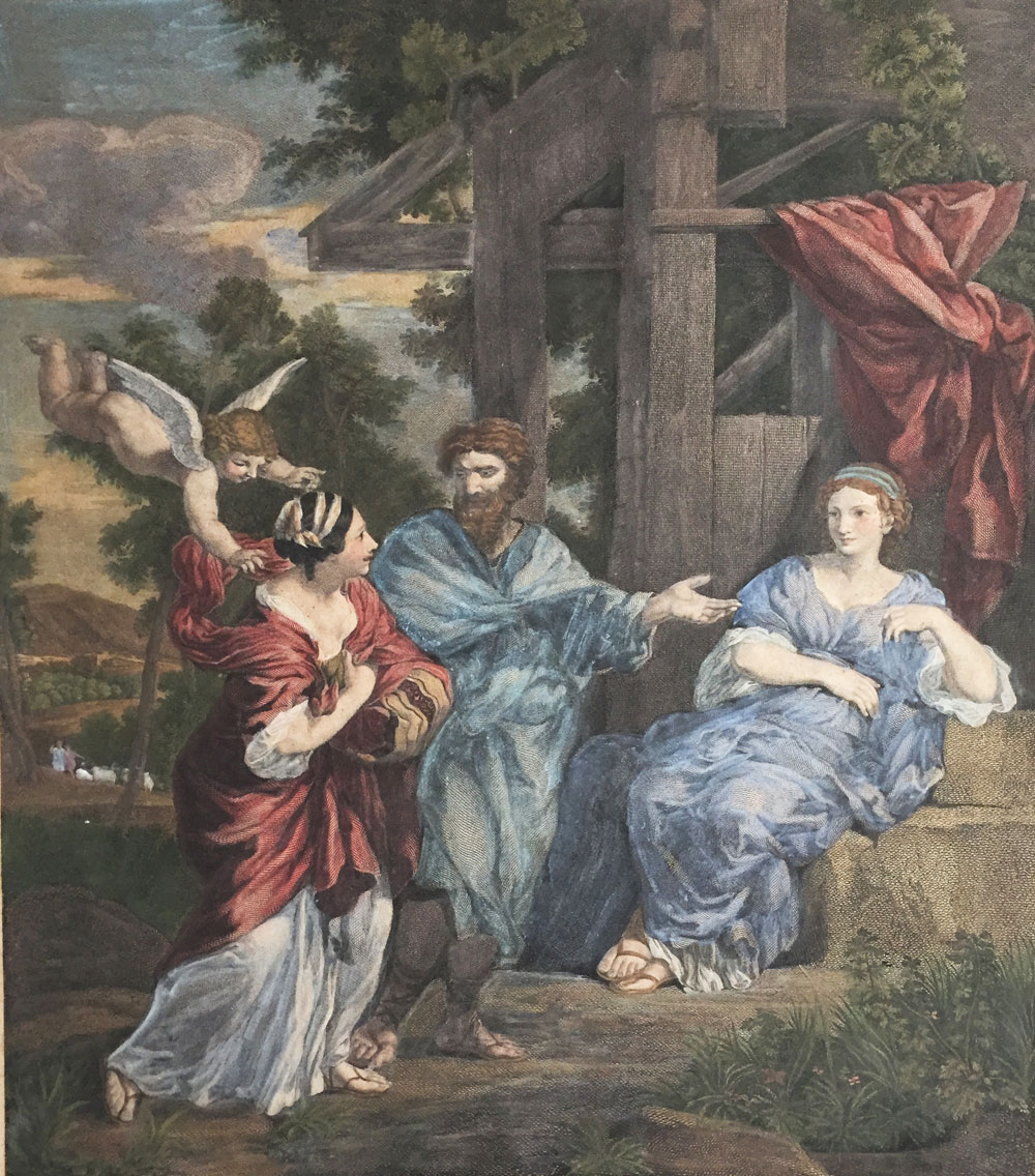 Engraving of Abraham, Sarah and Hagar